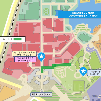 USJハロウィン2022:ファミリー向けイベントMAP