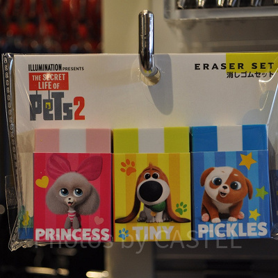 USJペット2グッズ：ペット2に登場した仔犬の消しゴムセット