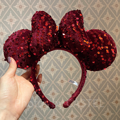 ベロアスパンコールカチューシャ（赤）