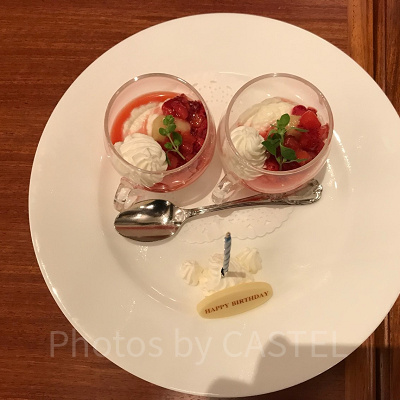 イーストサイドカフェで誕生日を伝えたらサービスでもらったデザート♡