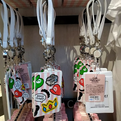 総柄×ピンクストライプ柄パスケース