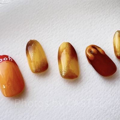 くまのプーさんモチーフネイル