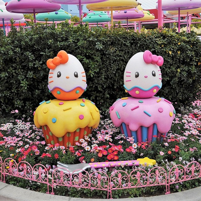 「ワンダーランド」ハローキティのイースター装飾／USJ