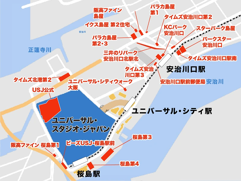 23 ユニバおすすめ駐車場選 地図つき 安い 混雑度の低い穴場を解説 料金 場所も