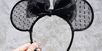ミニーリボンチュールカチューシャ（ブラック）| キャステル | CASTEL ディズニー情報