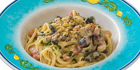 リングイネ、パンチェッタとキノコのクリームソース| キャステル | CASTEL ディズニー情報