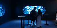 クラゲの水槽の前に置かれたテーブル| キャステル | CASTEL ディズニー情報
