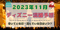 【2023年11月】ディズニー混雑予想！空いている日・混んでいる日はいつ？クリスマスシーズンの混雑は？