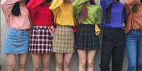カットソー×チェックスカートコーデ| キャステル | CASTEL ディズニー情報