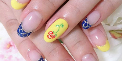 【ディズニー】美女と野獣ネイルまとめ！ベルや薔薇モチーフのディズニーネイルデザイン集