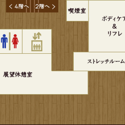 ふじやま温泉3階マップ