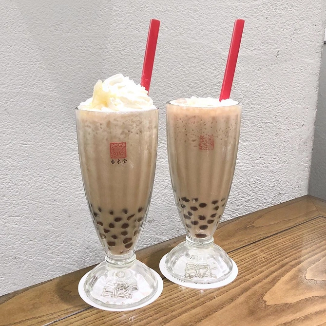 「タピオカミルクティー発祥のお店」のタピオカミルクティー
