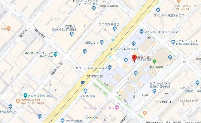 土日祝は中央通り（黄色の道）が封鎖されるので要注意！