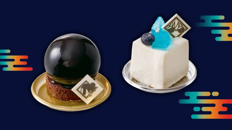 左：夏油 傑のムース ～チョコレート＆オレンジ～ 右：五条 悟のムース ～ヨーグルト＆ブルーベリー～