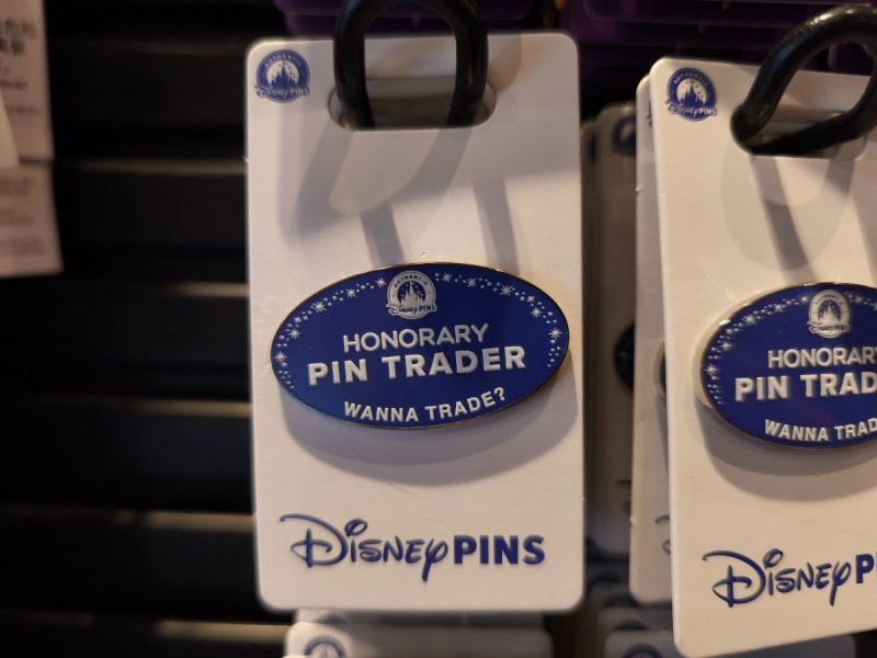 アナハイムディズニーのピンバッジ：キャストネームタグ風