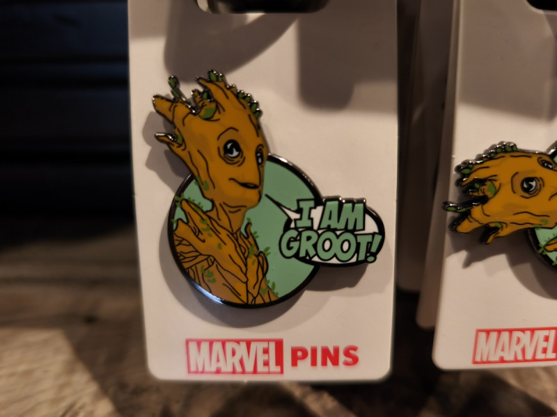アナハイムディズニーのピンバッジ：グルート（I AM GROOT!）