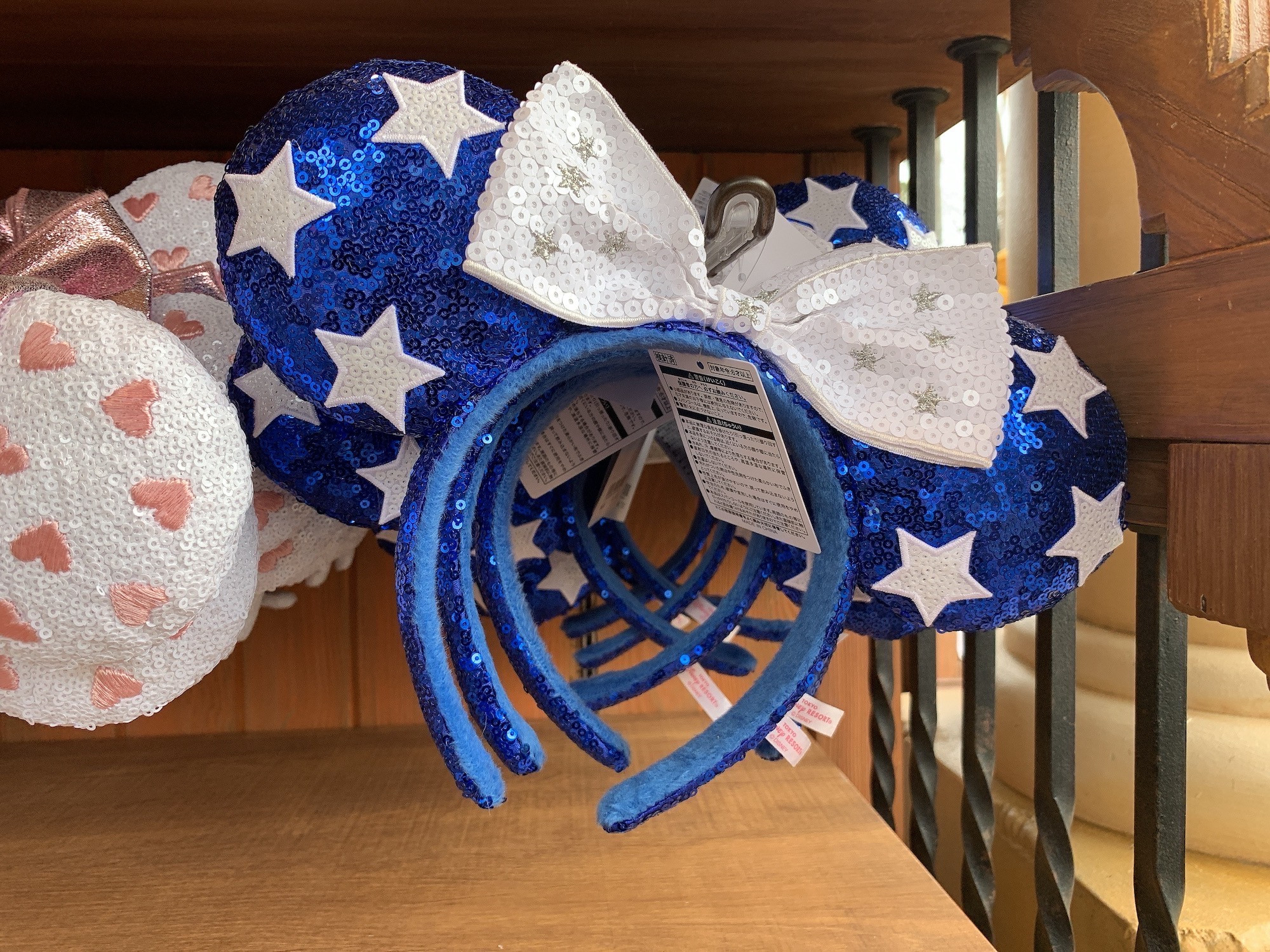 ミニーリボンスパンコールカチューシャ ブルー キャステル Castel ディズニー情報