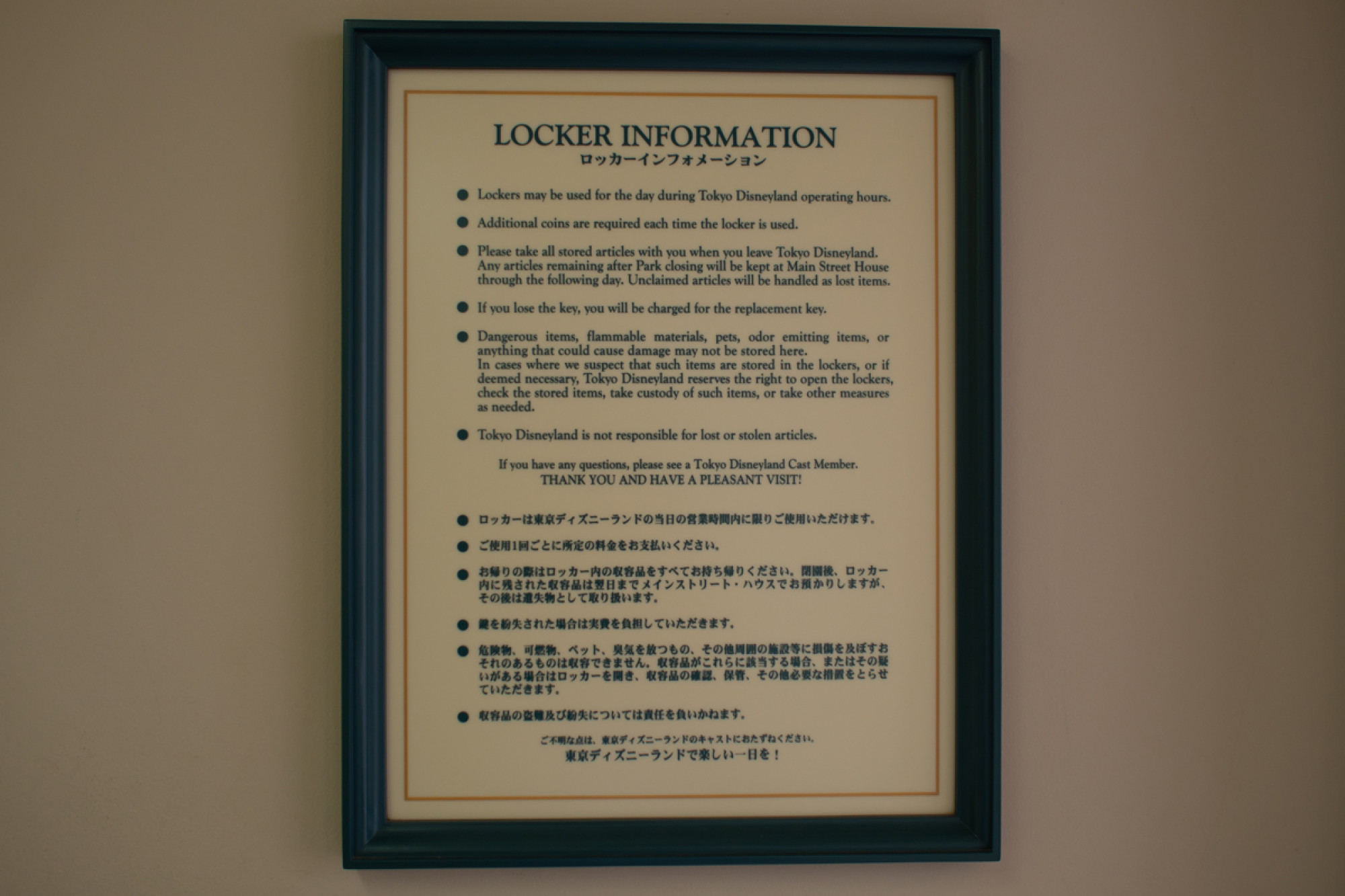 ディズニーランドのコインロッカー Q A キャステル Castel ディズニー情報