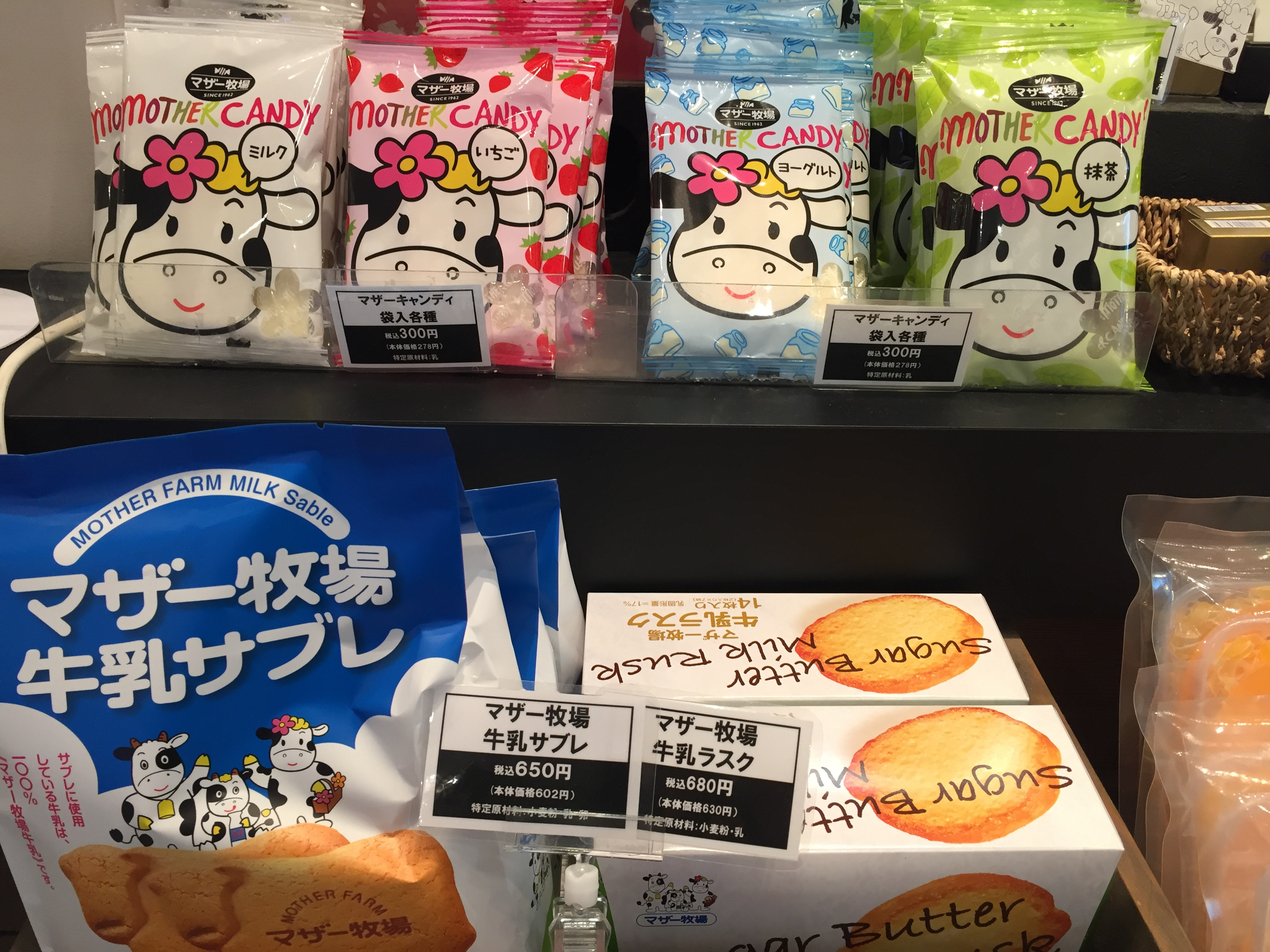 マザー牧場の牛乳を使ったお菓子がいっぱい 右下が人気の牛乳ラスク キャステル Castel ディズニー情報