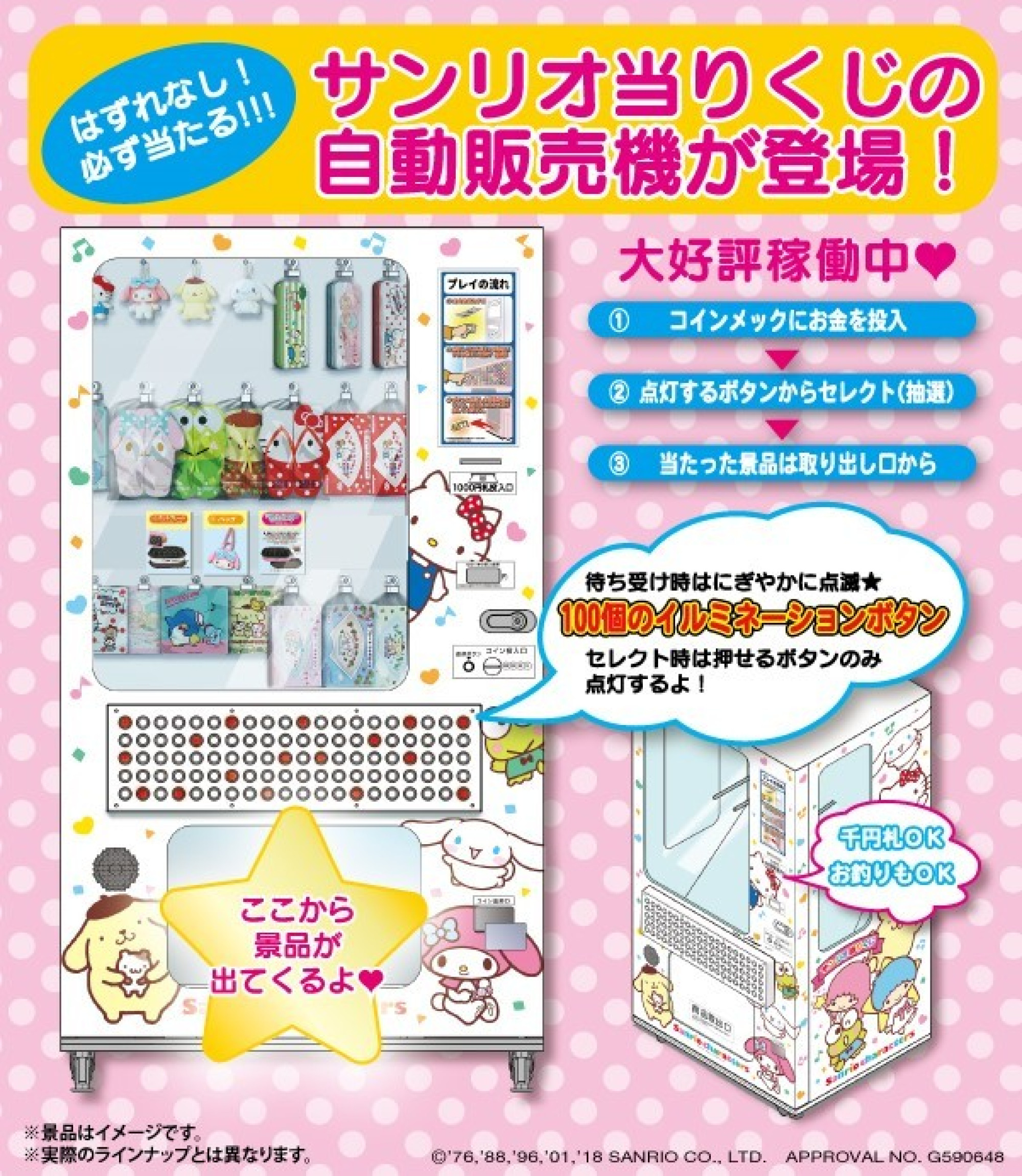 サンリオ当たりくじの自動販売機 キャステル Castel ディズニー情報