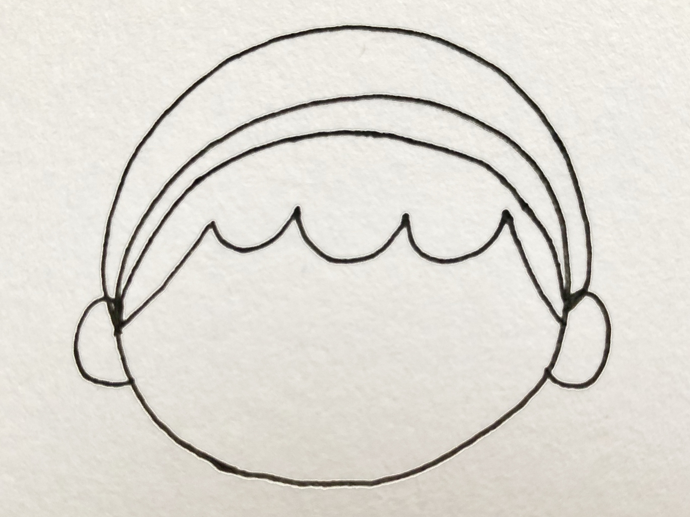 シンデレラ書き方 頭を丸く繋げてカチューシャも描く キャステル Castel ディズニー情報