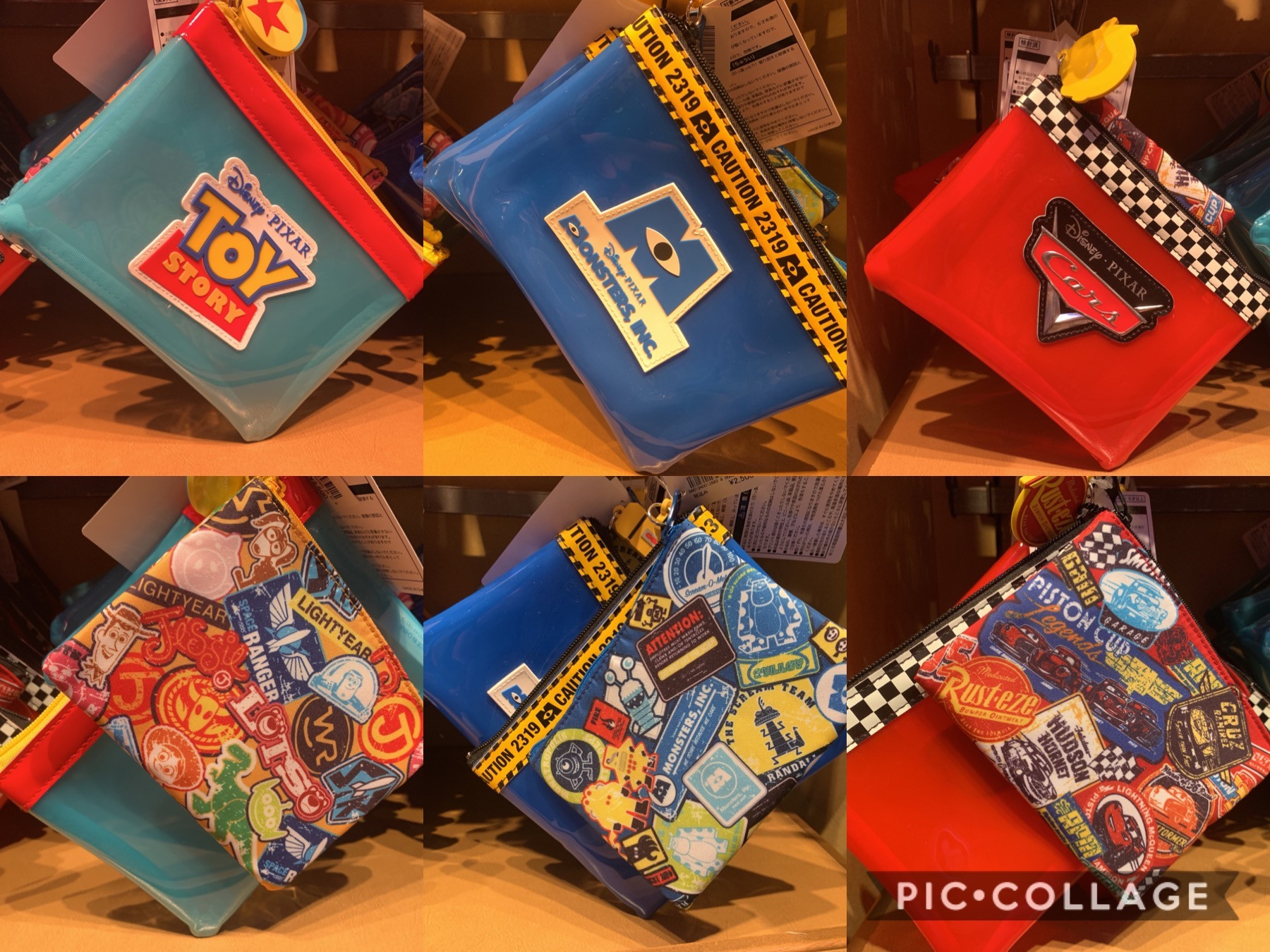 ディズニー ピクサーポーチ3選 トイ ストーリー モンスターズ インク カーズデザインが登場