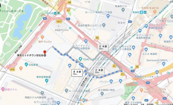 銀座駅からのアクセス方法