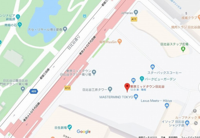 車の場合は日比谷通りからのアクセスがおすすめ！