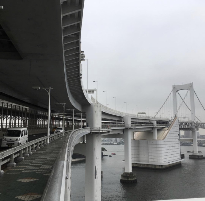 レインボープロムナードから見たレインボーブリッジ