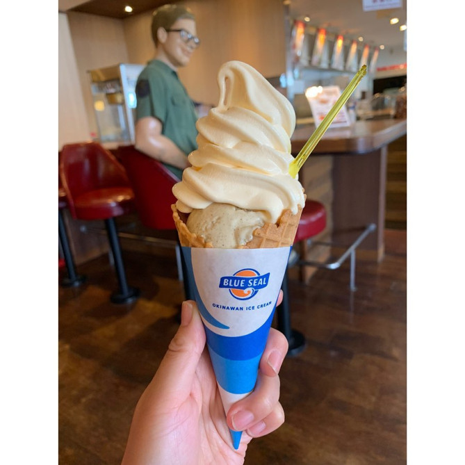 琉球ロイヤルミルクティー+ソフトクリームのご褒美アイス!