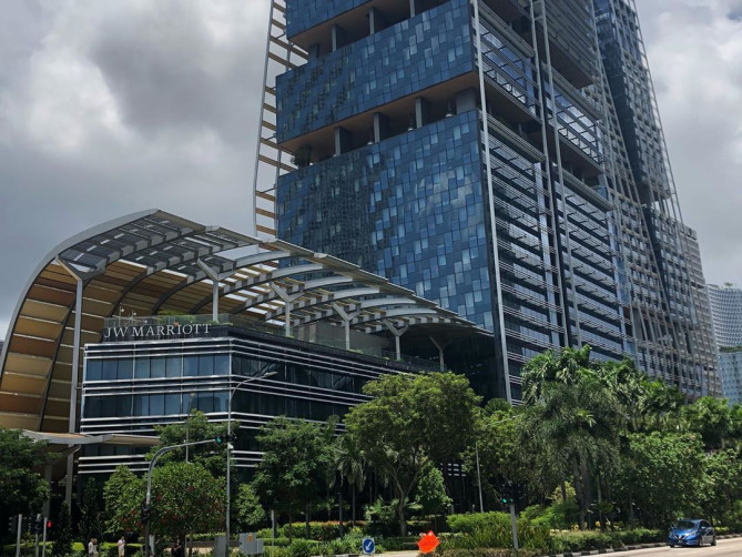 複合施設の一角にあるJWマリオット