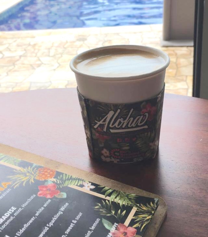 ハワイアンアロマカフェのラテ