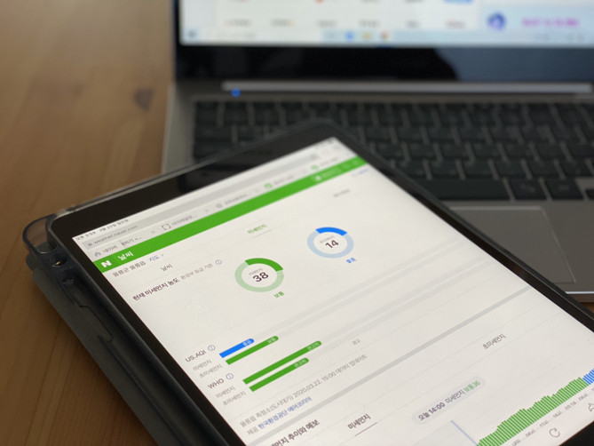 ネイバーでもPM2.5濃度がチェックできる