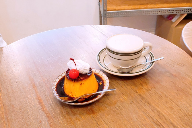 大人気のプリンとソイラテ