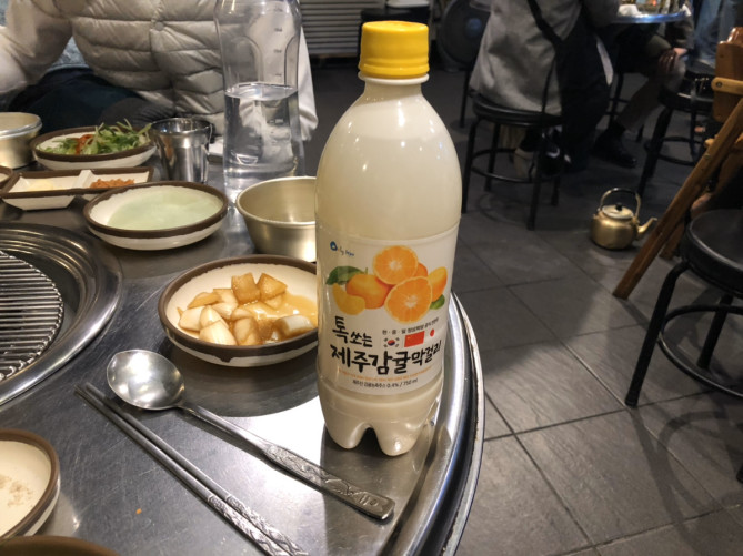 みかんマッコリは女性に人気の味