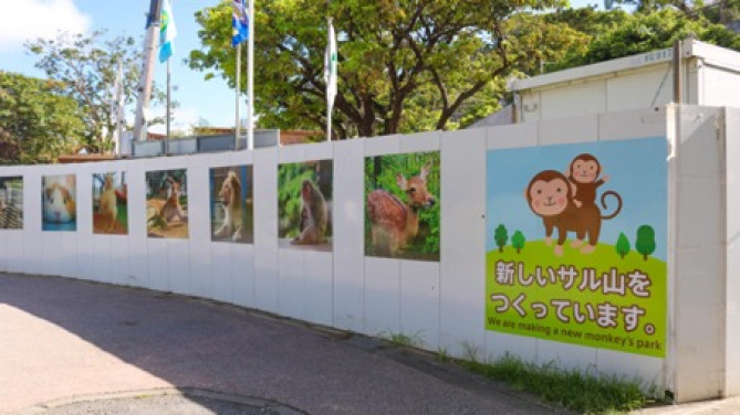 新しいサル山は工事中/「沖縄こどもの国」