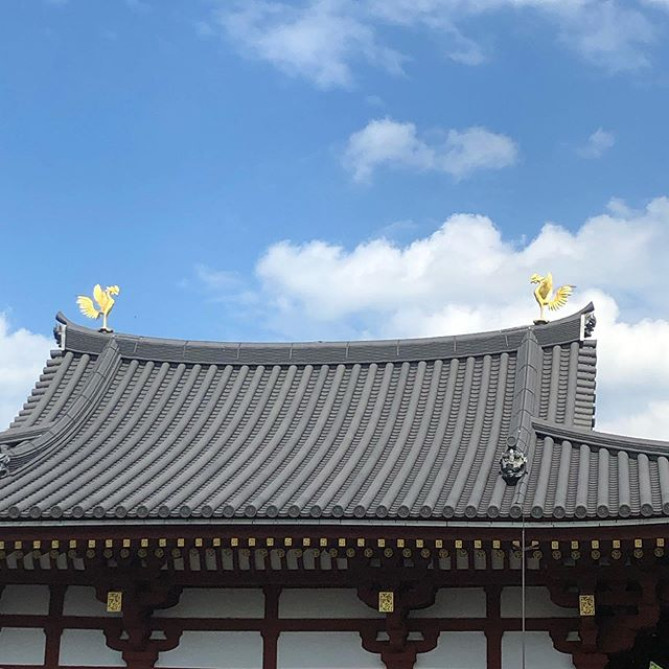 平等院の鳳凰。実は2代目で、初代の鳳凰は鳳翔館で展示されています