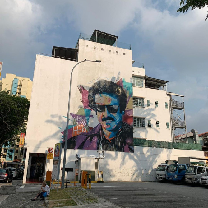 リトルインディアの路地裏アート