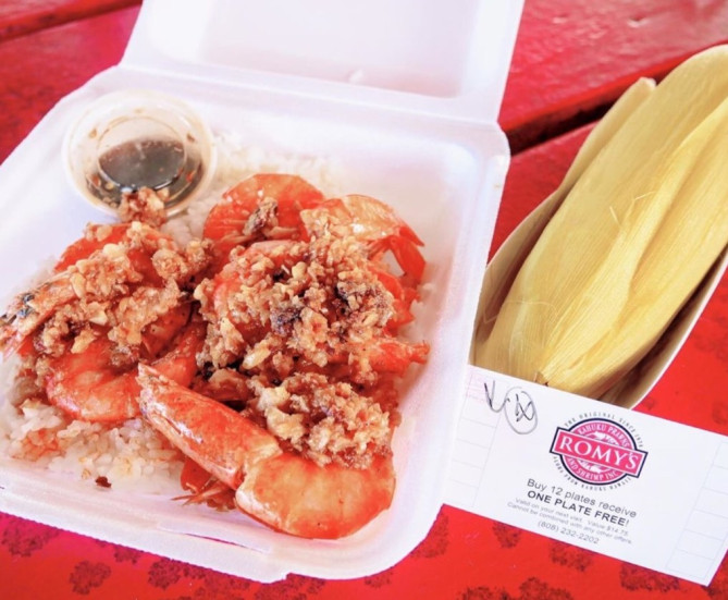 ハワイ名物のガーリックシュリンプ