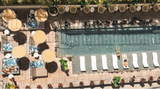 上から見下ろしたプール